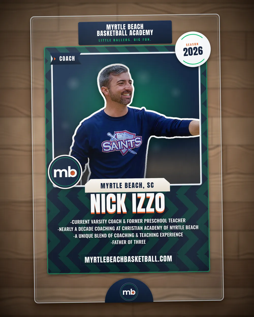 Coach Nick Izzo — Myrtle Beach Basketball Academy coach card